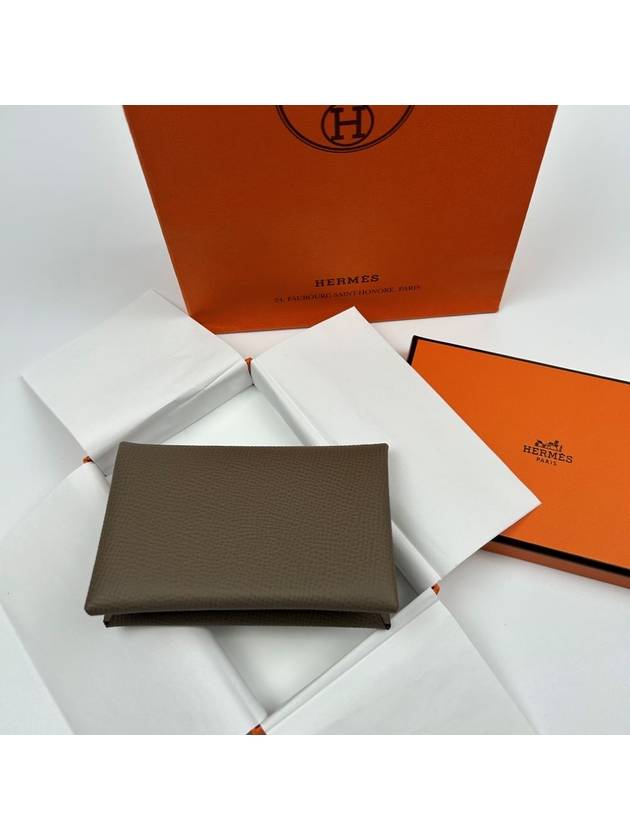 Calvi Card Wallet Étoupe - HERMES - BALAAN 3