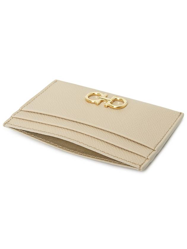 Gancini Card Wallet Beige - SALVATORE FERRAGAMO - BALAAN 5