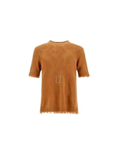 Men's Cotton Logo Short Sleeve Knit Sweater Cinnamon - FENDI - BALAAN 2