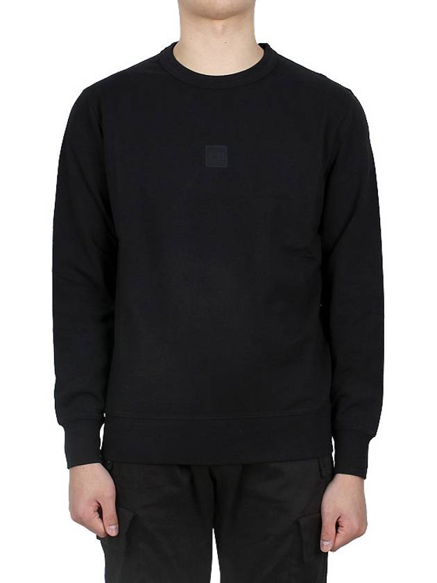 Logo Patch Cotton Sweatshirt Black - CP COMPANY - BALAAN 3