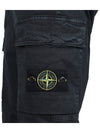 Stretch Cotton Cargo Straight Pants Black - STONE ISLAND - BALAAN 6