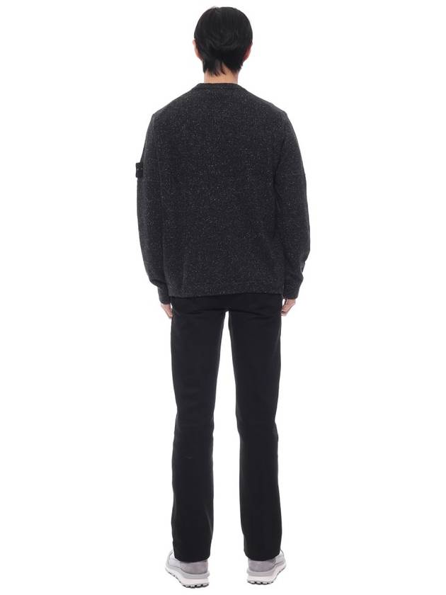 Speckle Crew Neck Knit Top Black - STONE ISLAND - BALAAN 6