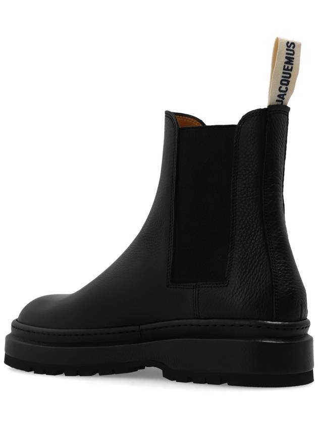 Jacquemus Leather Chelsea Boots, Men's, Black - JACQUEMUS - BALAAN 5