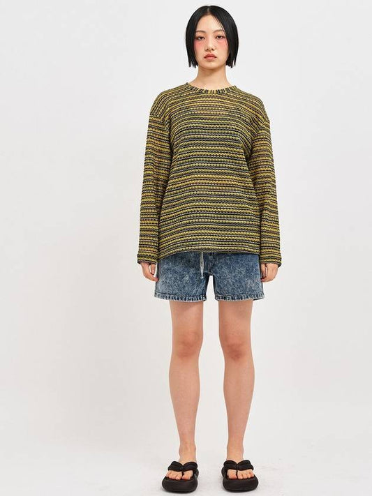 Seawear seethrough craft oversized knit pullover yellow - C WEAR BY THE GENIUS - BALAAN 2