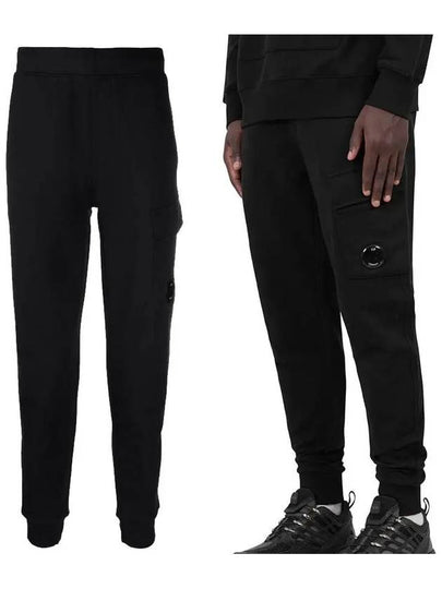 Diagonal Raised Fleece Cargo Track Pants Black - CP COMPANY - BALAAN 2