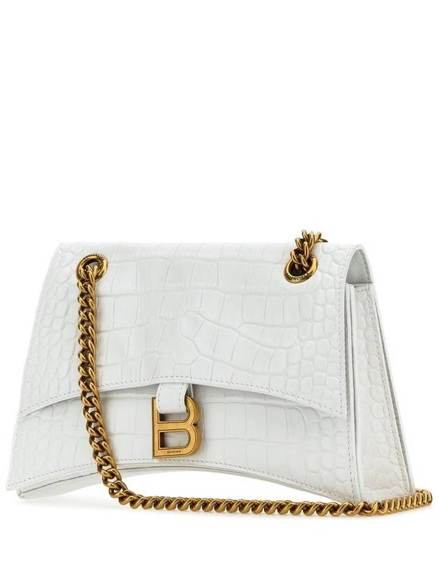 Women's Crush Rockadile Emboss Chain Small Shoulder Bag White - BALENCIAGA - BALAAN 3