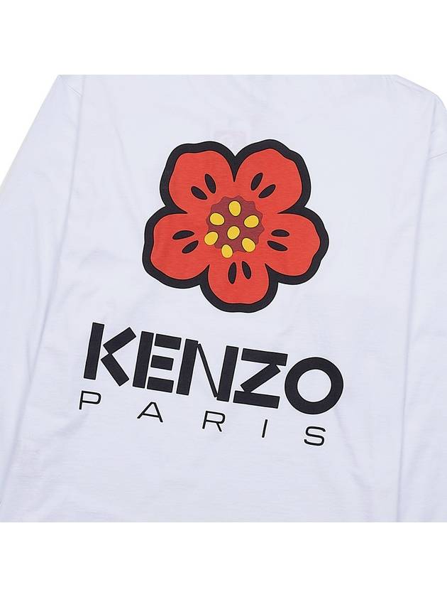 Boke Flower Embroidery Cotton Long Sleeve T-Shirt White - KENZO - BALAAN 10