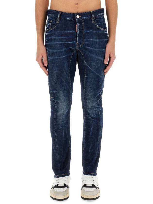 24 ss stretch cotton jeans WITH back logo patch S74LB1487S30342470 B0650983098 - DSQUARED2 - BALAAN 2