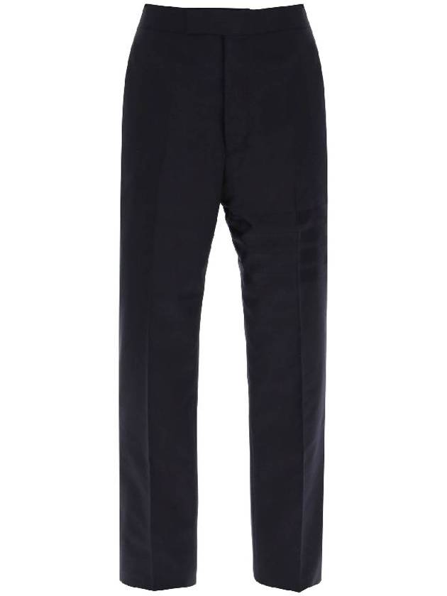 Diagonal Plain Weave Classic Wool Slacks Navy - THOM BROWNE - BALAAN 2