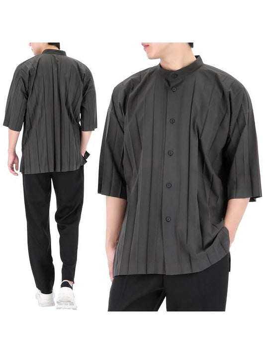 Edge Short Sleeve Shirt Grey - ISSEY MIYAKE - BALAAN 2