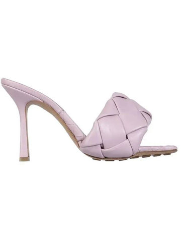 Lido Intrecciato sandal heel pink - BOTTEGA VENETA - BALAAN 1