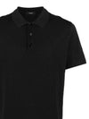 Bronn Cotton Short Sleeve Polo Shirt Black - THEORY - BALAAN 3