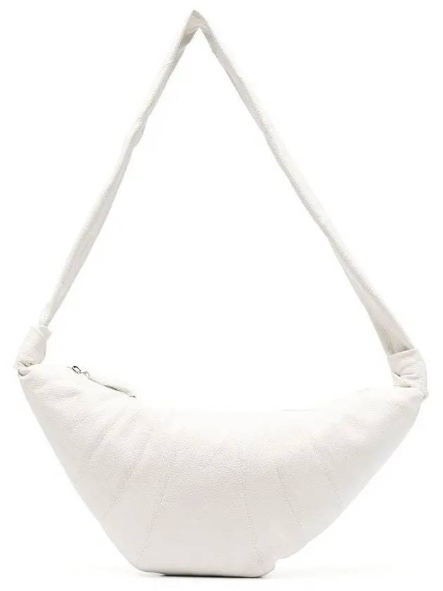 Medium Croissant Soft Grained Leather Crossbody Bag White - LEMAIRE - BALAAN 2