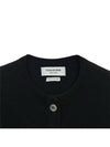 Crew Neck Cashmere Crop Cardigan Black - THOM BROWNE - BALAAN 4