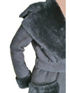Shearling sheepskin mutton belt fur collar black long tax coat - ARMANI COLLEZIONI - BALAAN 8