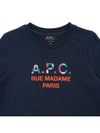 Women's Color Block Logo Sweat Sweatshirt Navy - A.P.C. - BALAAN 4