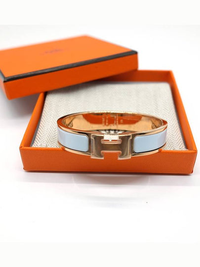 Clic H Bracelet Rose Gold Blanc - HERMES - BALAAN 2