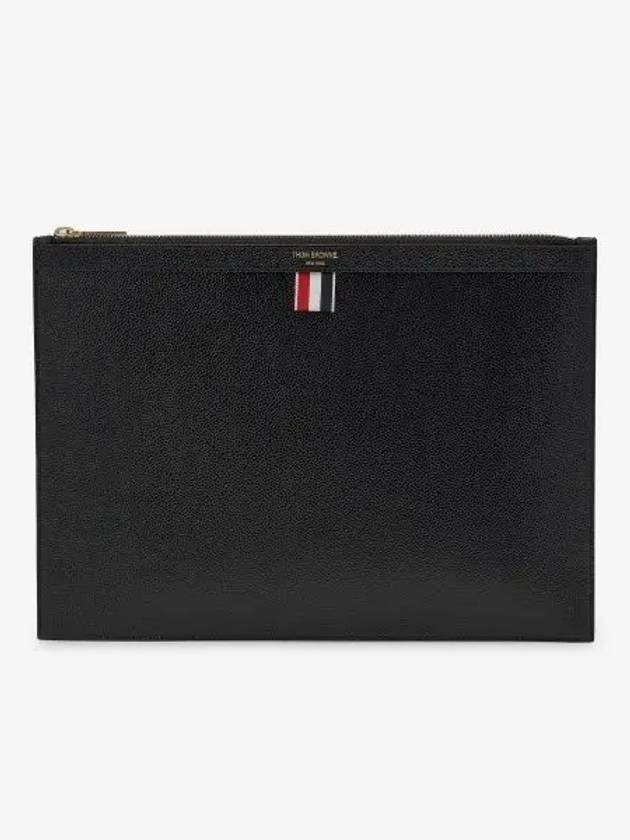 Medium Document Holder Clutch Bag Black - THOM BROWNE - BALAAN 2