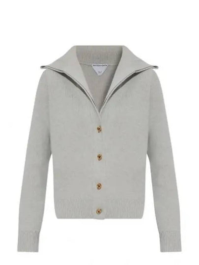 Compact Knot Button Wool Cardigan Moon - BOTTEGA VENETA - BALAAN 2