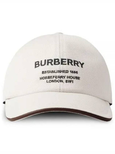 Horseferry Motif Cotton Canvas Ball Cap Ivory - BURBERRY - BALAAN 2