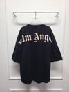 Used luxury goods Lewis It L Black back logo printing cotton over short sleeve t shirt - PALM ANGELS - BALAAN 4