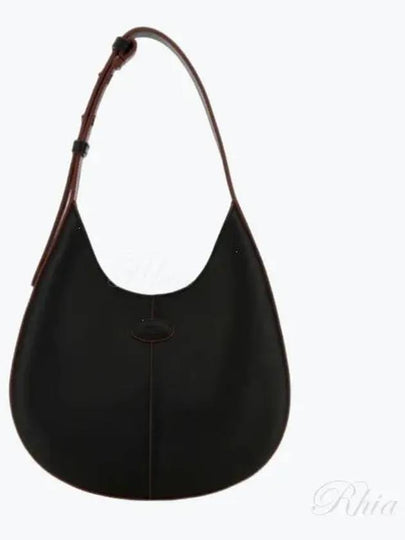 DI Logo Debossed Shoulder Bag Black - TOD'S - BALAAN 2