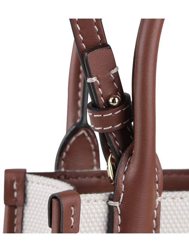 Frances Canvas Leather Mini Tote Bag Ecru Tan - BURBERRY - BALAAN 9