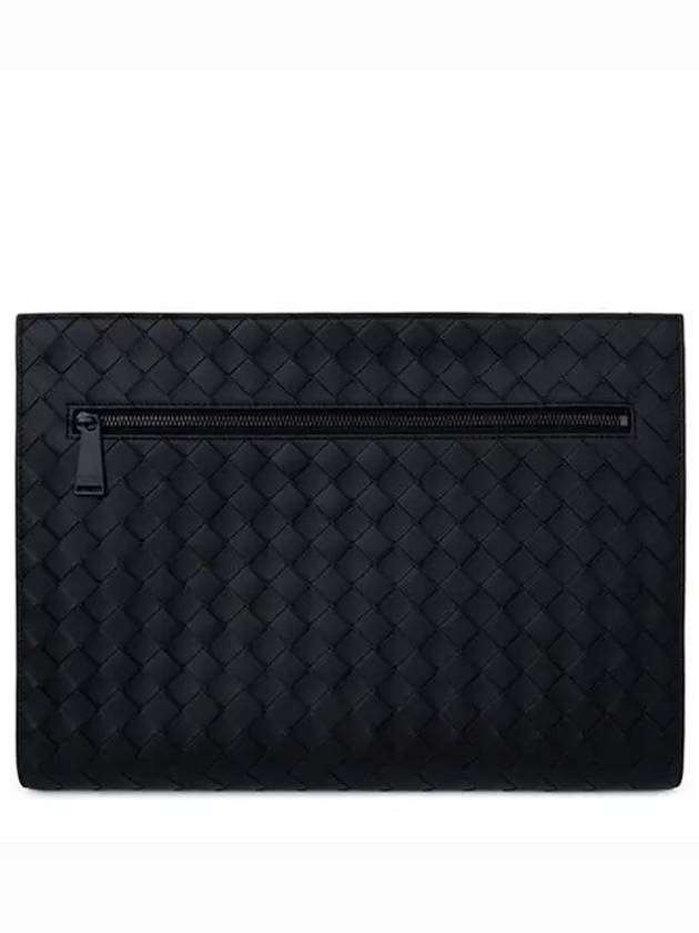 Intrecciato Document Clutch Bag Black - BOTTEGA VENETA - BALAAN 2