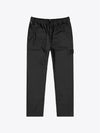 Men's Stretch Ghost Satin Track Pants Black - STONE ISLAND - BALAAN.