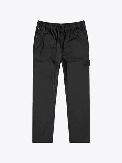 Ghost Piece Stretch Cotton Lyocell Satin Cargo Pants Black - STONE ISLAND - BALAAN 2