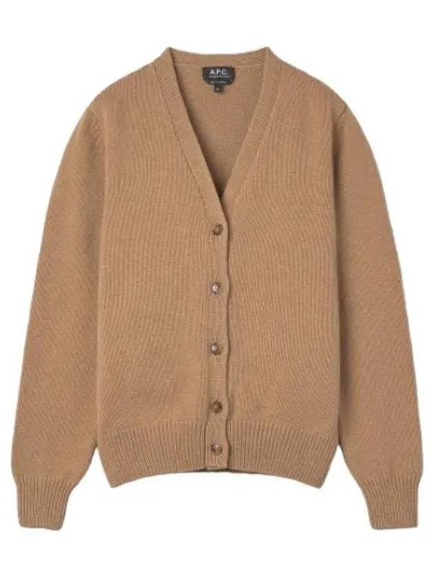 Ama V neck cardigan camel - A.P.C. - BALAAN 1