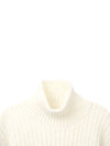 Alpaca Two Color Half Neck Over Crop Knit Top White - HIGH SCHOOL DISCO - BALAAN 5