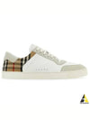 Check Leather Suede Sneakers Natural White Archive Beige - BURBERRY - BALAAN 2