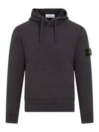 Logo Patch Drawstring Hoodie Charcoal - STONE ISLAND - BALAAN 2