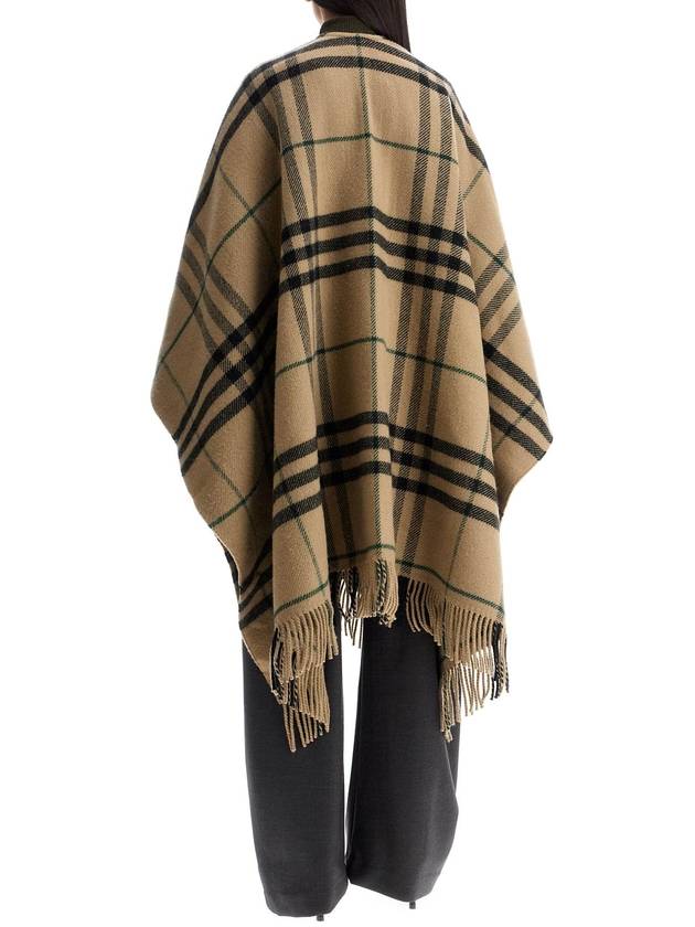 Check Wool Cashmere Cape Beige - BURBERRY - BALAAN 4