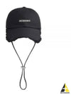 La Casquette Artichaut Fringe Metal Logo Ball Cap Black - JACQUEMUS - BALAAN 2