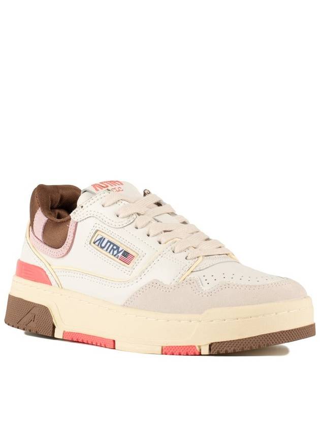 Autry White, Brown And Pink Leather Clc Low Sneakers - AUTRY - BALAAN 3