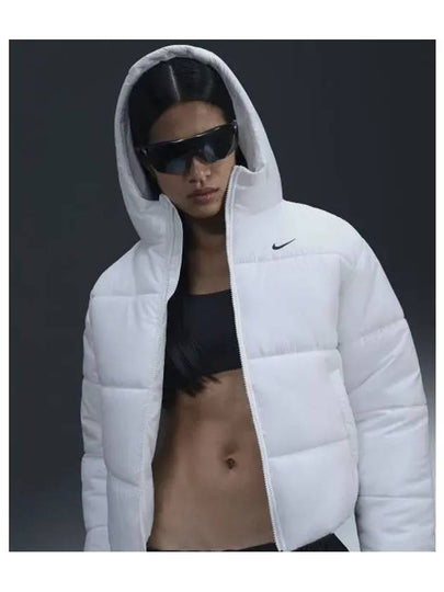 Sportswear Classic Ding Therma Fit Loose Hooded Jacket W White Black FZ5900 100 - NIKE - BALAAN 2