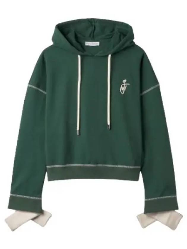 cropped hooded green t shirt hoodie - JW ANDERSON - BALAAN 1