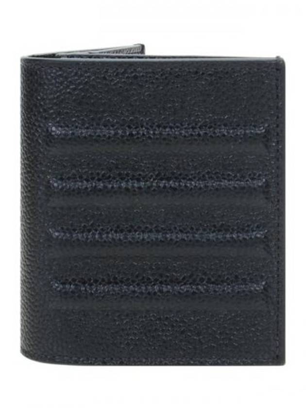 Debossed Pebble Card Wallet Black - THOM BROWNE - BALAAN 3