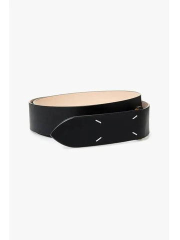 Women s 4 Stitch Leather Belt Black - MAISON MARGIELA - BALAAN 1