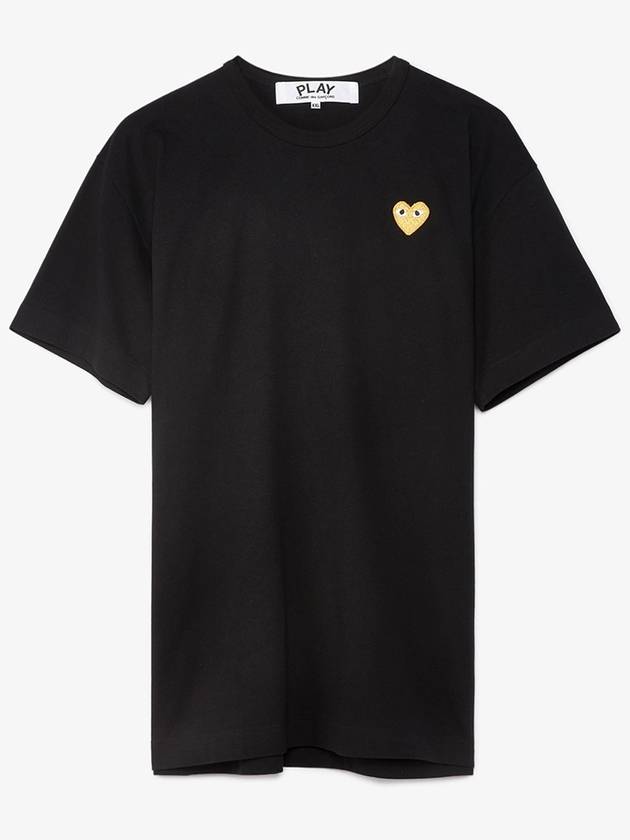 Comme des Gar ons Gold Heart Short Sleeve T Shirt Black - COMME DES GARCONS PLAY - BALAAN 1