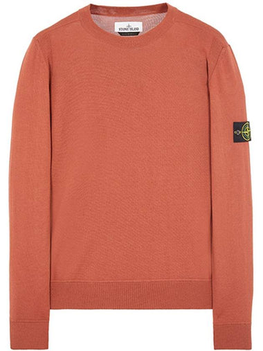 21FW 7515526C4 V0015 Wappen Patch Round Knit Light Red Men’s Knit TJ - STONE ISLAND - BALAAN 1