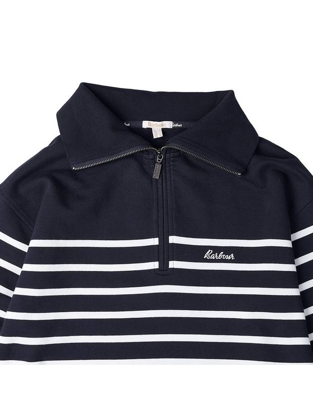 Stripe Half Zip-Up Sweatshirt Navy - BARBOUR - BALAAN 4