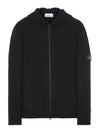 Wappen Patch Lambswool Knit Hooded Zip Up Black - STONE ISLAND - BALAAN 2