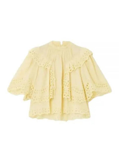 Katia Ruffled Broderie Anglaise Cotton Blouse Yellow - ISABEL MARANT - BALAAN 2