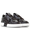 Round Toe Lace-Up Low Top Sneakers Black - VALENTINO - BALAAN 3