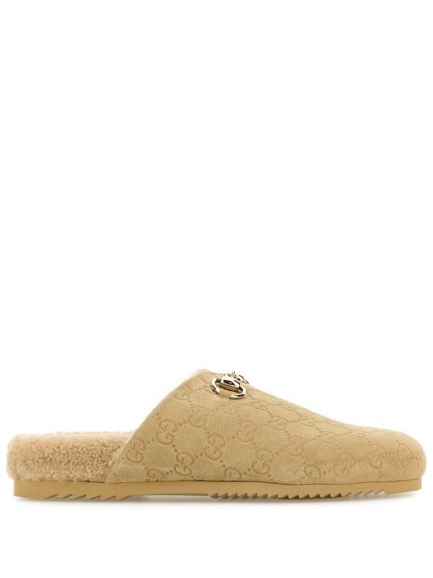 GG Horsebit Suede Mule Beige - GUCCI - BALAAN 2