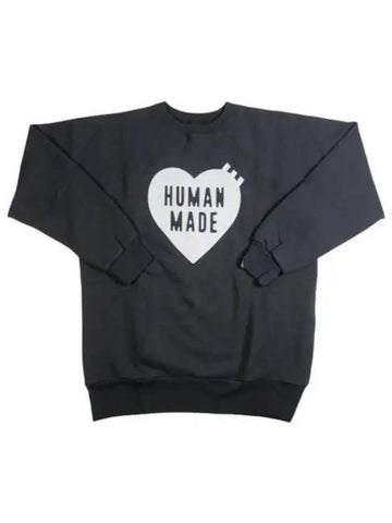 HM26CS041 BLK Heart Crew Neck Sweatshirt - HUMAN MADE - BALAAN 1