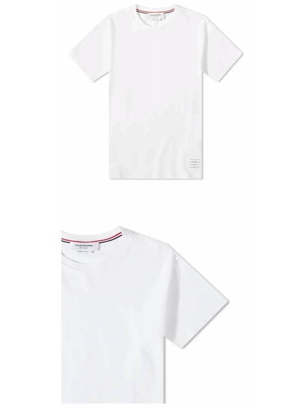 Classic Pique Rib Side Insert 4-Bar Short Sleeve T-Shirt White - THOM BROWNE - BALAAN 5